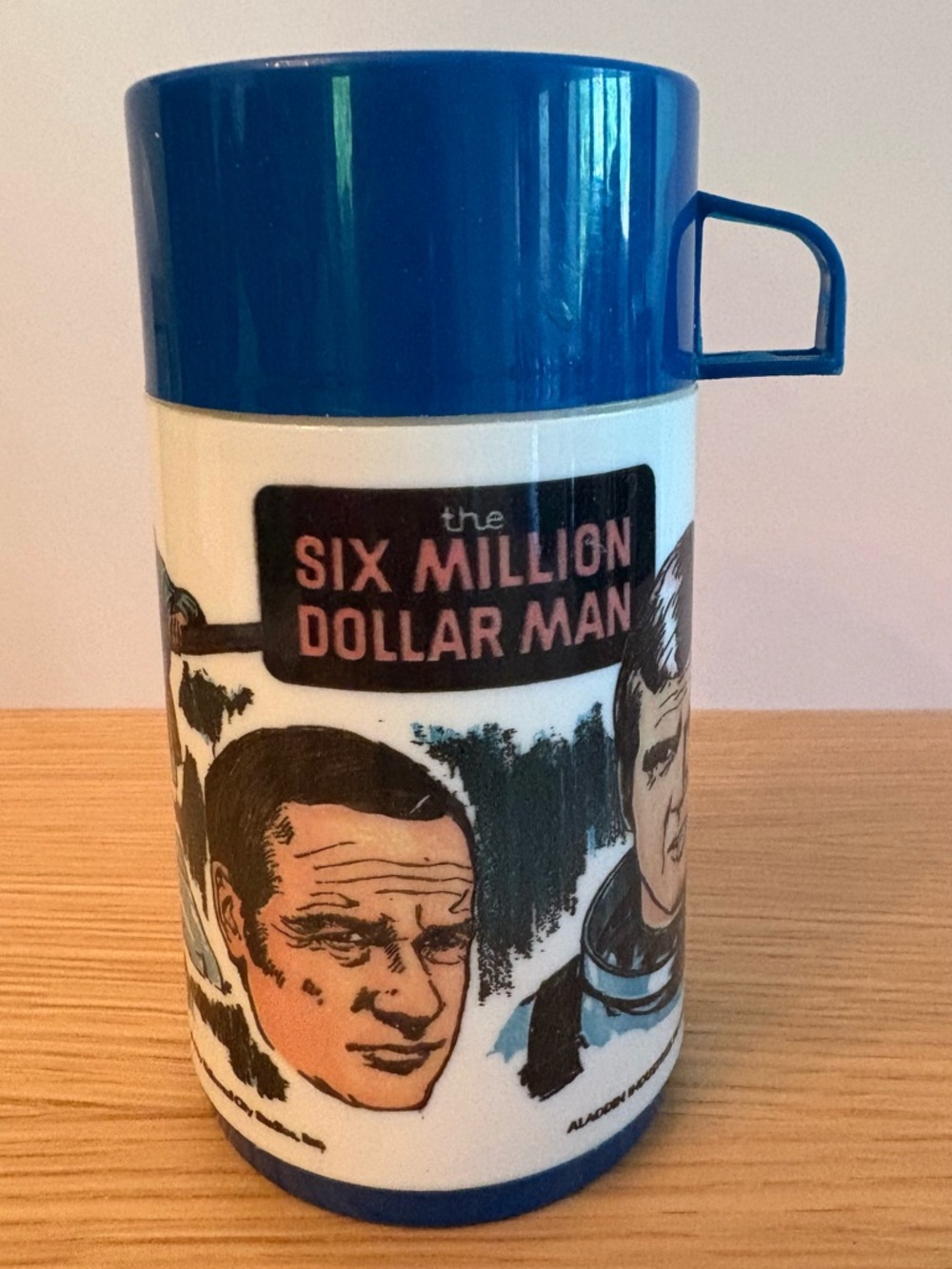 Vintage Six Million Dollar Man Aladdin Thermos Food/Drink Container, 1974